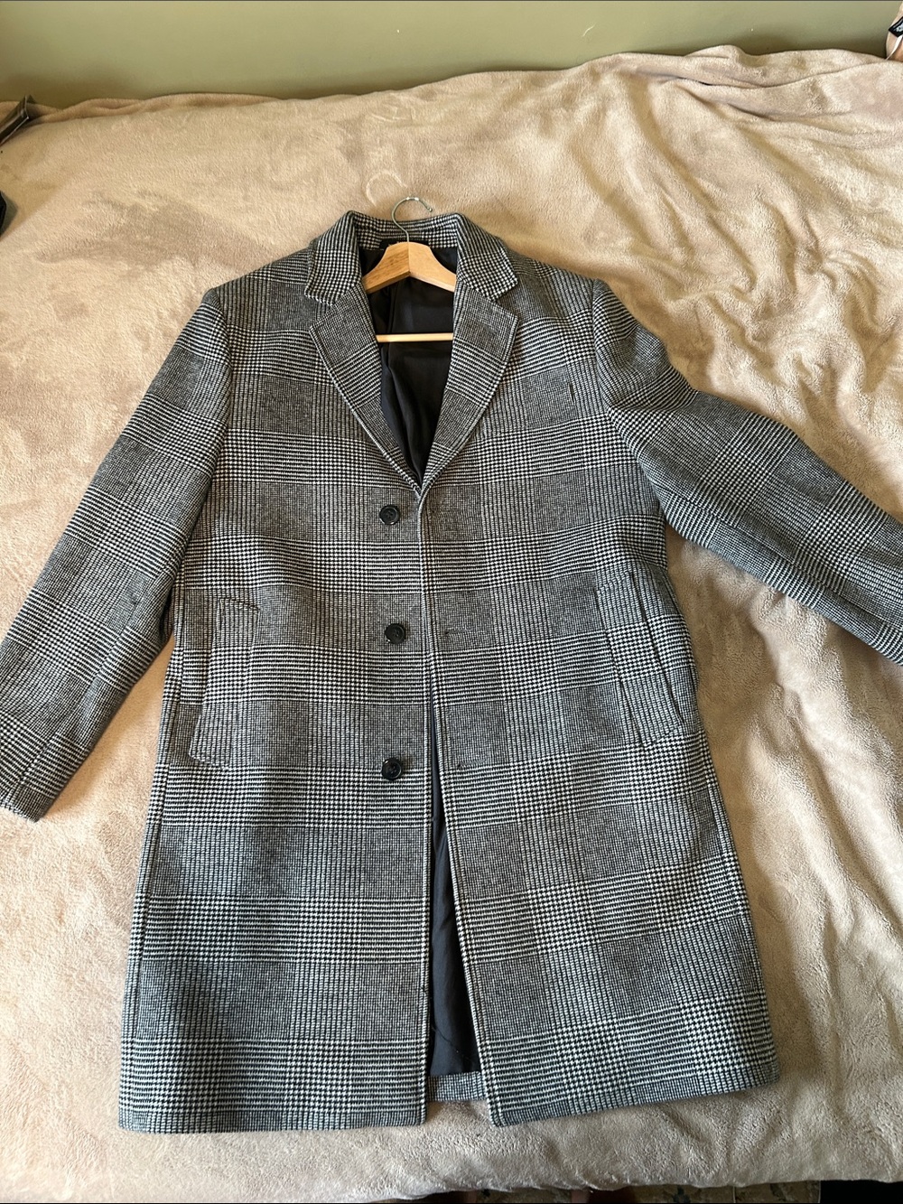 London Fog Men's Gray Glen Plaid Pea Coat